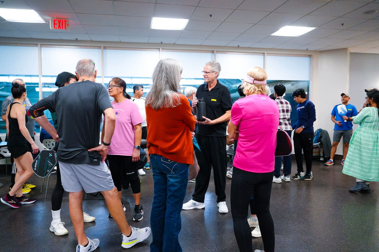Players and families gathered between matches at a CourtQuest tournament