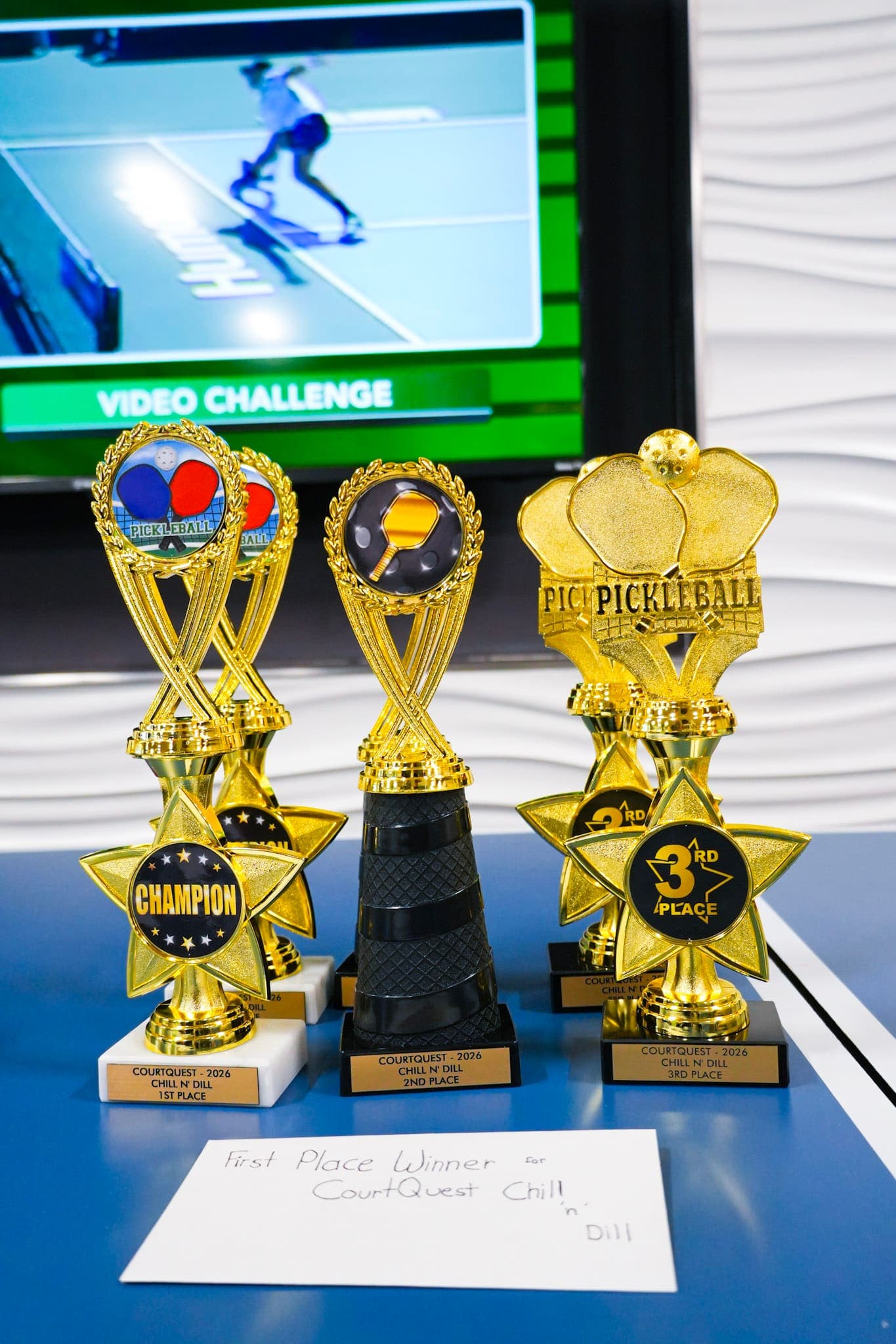 Championship trophies funded by community donations